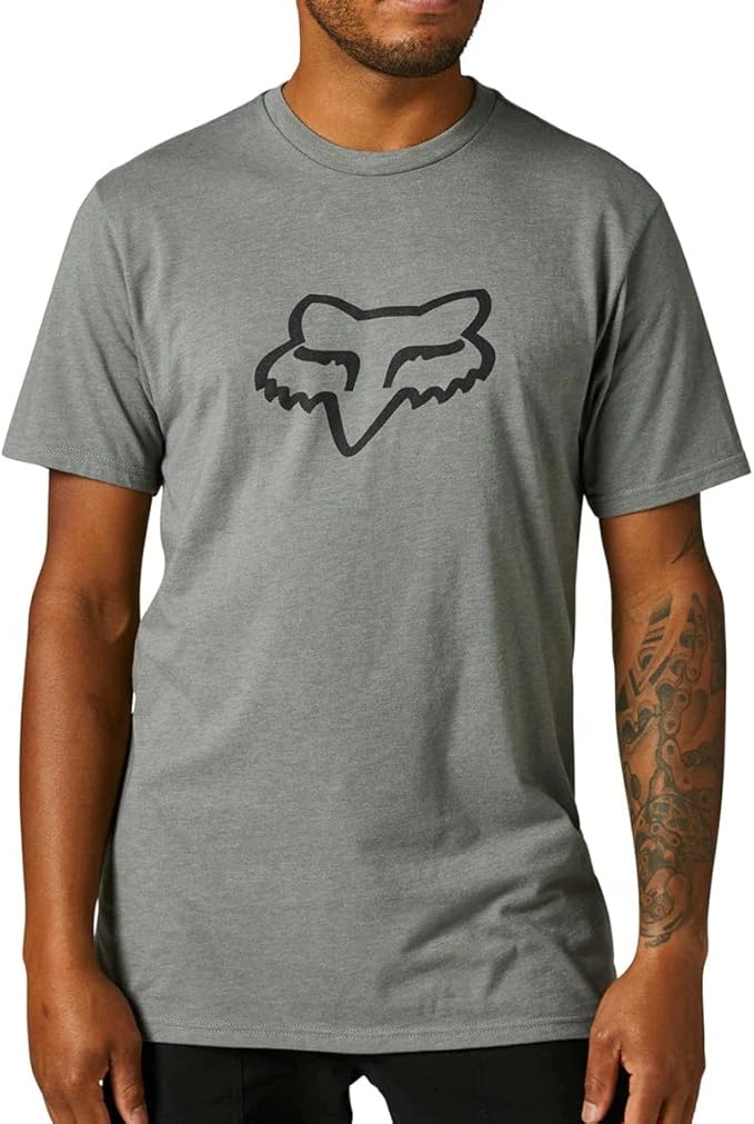 fox racing 男式标准传统狐狸头短袖 t 恤,麻灰色,xl 码